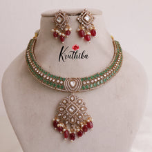 Pre order-Trendy AD Victorian hasli necklace with bead drops NC1890 (Available in two colors)-Pre order 25 to 30 days