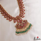 Grand Two-In-One Reversible Mango Peacock Motifs Jadau Haaram With Green Bead Drops LH2141