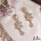 Sparkling Floral Leaf Motifs CZ Victorian Necklace NC3152 (Available In 6 Colors)
