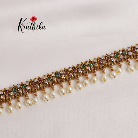 Trendy Kemp Hip Chain with Pearl Drops V306