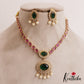 Elegant Geometric Motifs Kemp Necklace With Pearl Drops NC2796