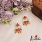 Elegant Teardrop Chandbali Earrings With Pearl And Bead Drops E1051 (Available In 2 Colors)