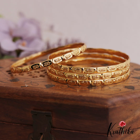 Elegant Lakshmi Motifs Daily Wear Bangles  B479  (Set of 4)