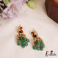 Beautiful Peacock Motifs Jadau Jhumka With Green Bead Drops E1019