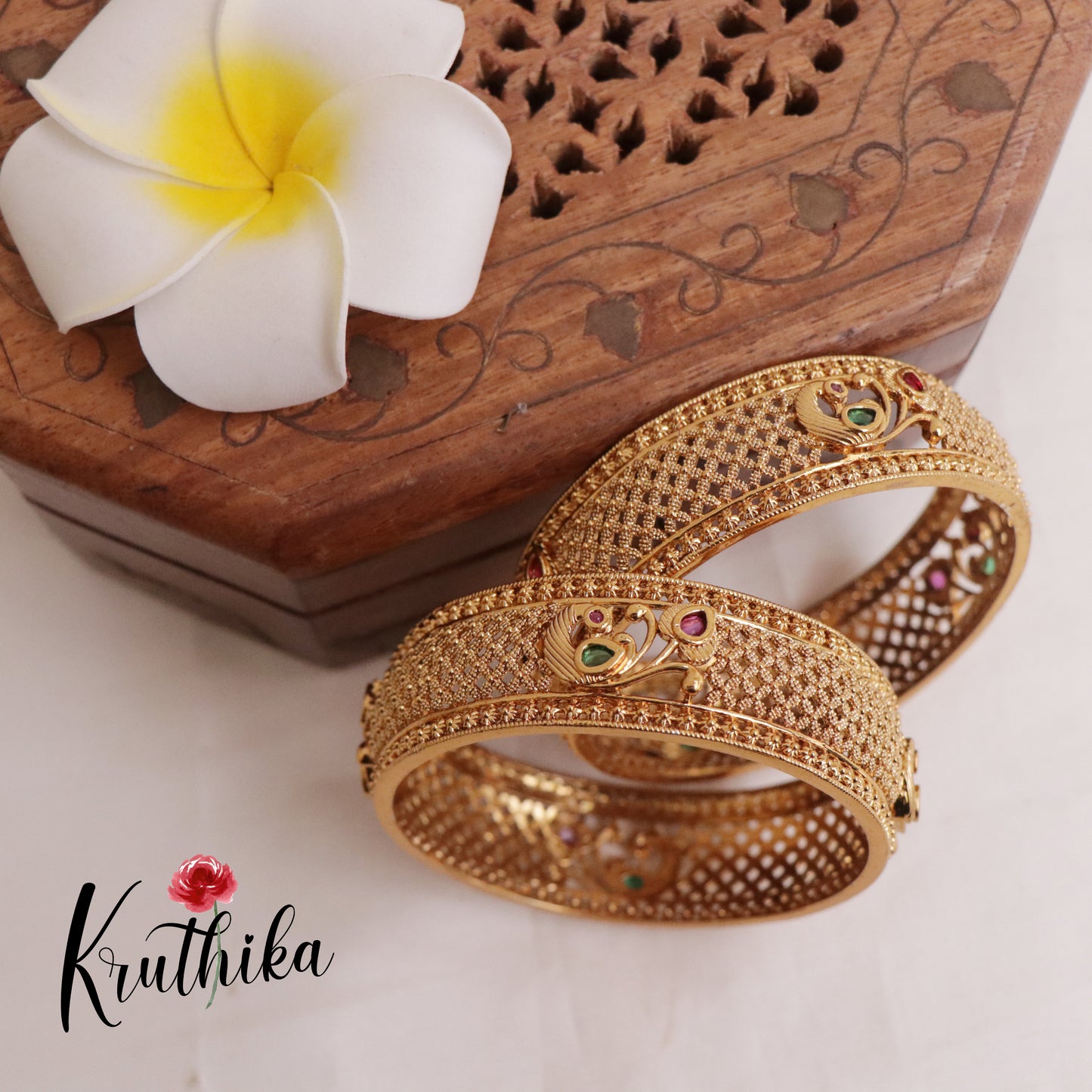 Beautiful AD Peacock Kada bangles B190
