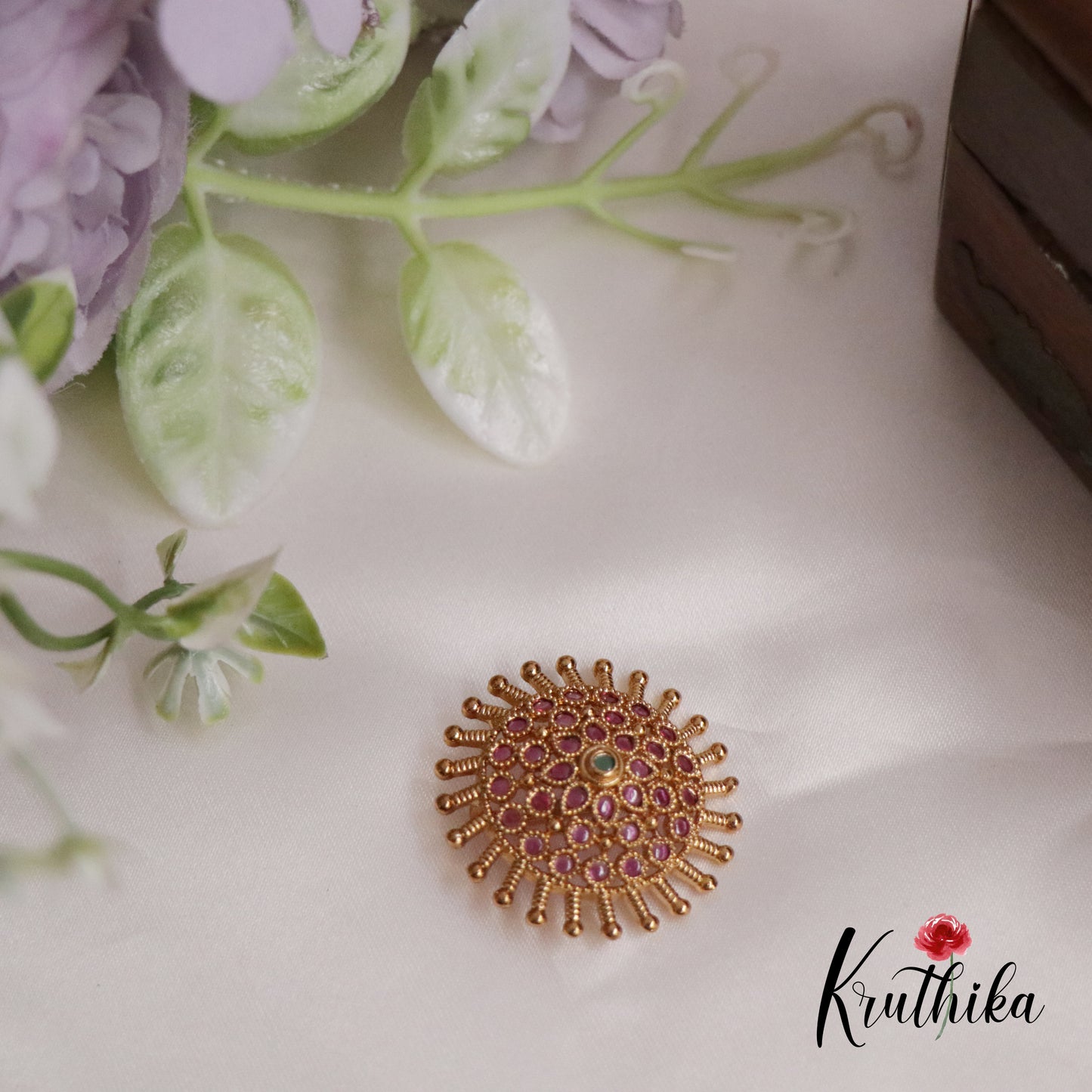 Beautiful Antique Kemp Chandra Surya Hair Ornaments J195