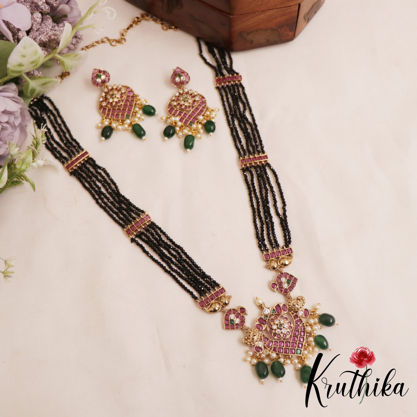Beautiful Floral Motifs Multi Strand Mangalsutra LH2096