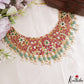 Stunning Floral Peacock Motifs Jadau Choker With Green Bead Drops NC3213