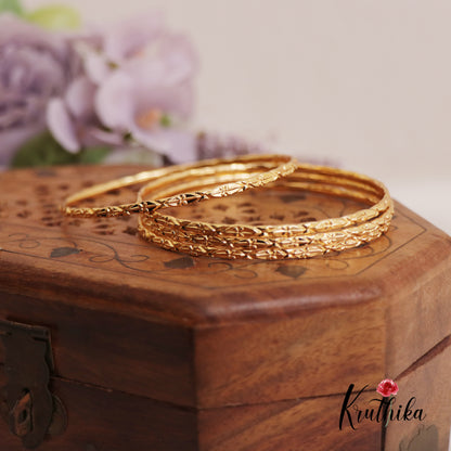 Elegant Floral Daily Wear Bangles B429 (Set of 4 Bangles)
