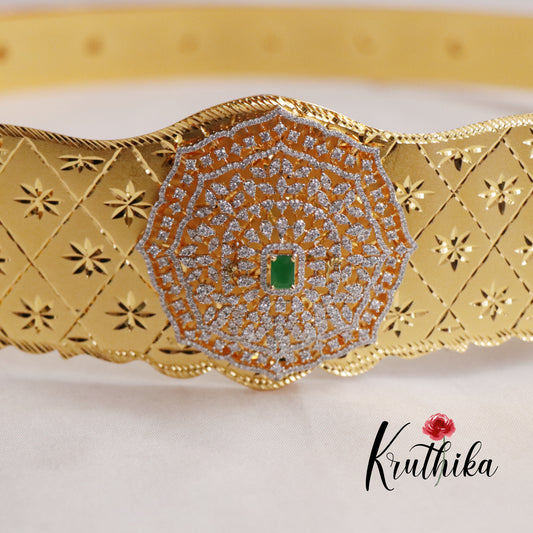 Gorgeous American diamonds octagen pendant Vaddanam V264 (Available in 2 Colours)