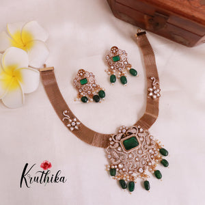 Beautiful Victorian Pendant Chain Set NC1861 (Available in 3 Colours)