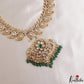 Traditional Two-In-One Reversible Mango Floral Motifs Jadau Haaram With Green Bead Drops LH2143
