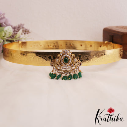 Elegant AD Peacock Motifs Hip Belt With Bead Drops V346 (Available In 4 Colors)