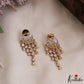 Sparkling Gold-Tone Teardrop Motifs CZ Earrings E1076