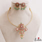Elegant Floral Mango Motifs Kemp Hasli Choker With Pearl Bead Drops NC3259 (Available In 3 Colors)
