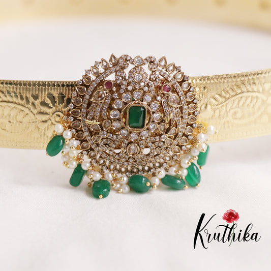 Premium CZ Sparkling Victorian Hip Belt with Beads Drops V270 (Available in 4 Colours)