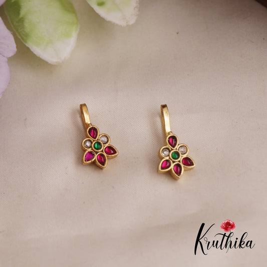 Classic Jadau Floral Earcuffs | Upper Earrings | Bugadi Earrings E819