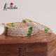 Sparkling CZ Gold Finish Green Bangles (set of four) B183