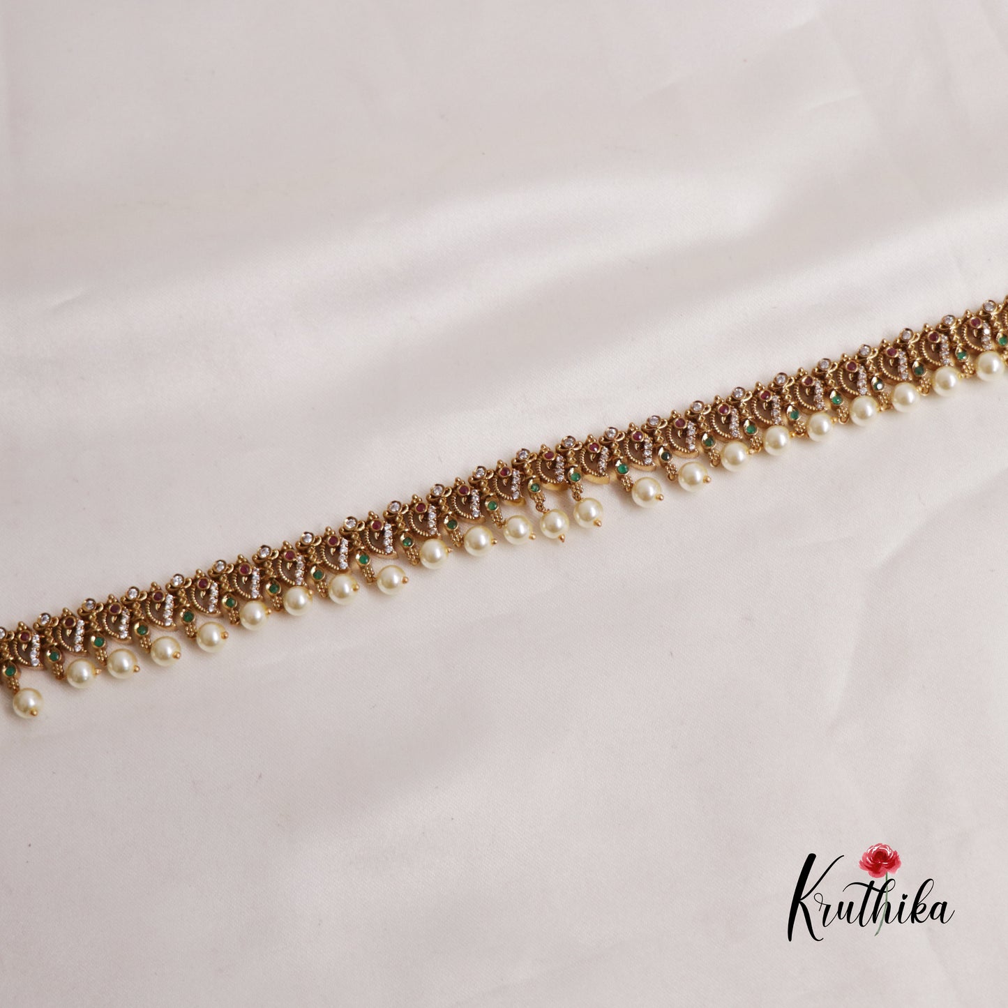 Beautiful Kemp Hip Chain with Pearl Drops V305