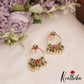 Beautiful Teardrop Chandbali Earrings With Pearl And Bead Drops E1050