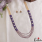 Sparkling Multi Layered Crystal & Pearl Haaram With Floral Accents LH2127