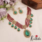 Stunning Floral Teardrop Motifs Multi Layered AD Victorian Necklace NC2894