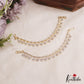 Elegant Floral Motifs Gold-Tone CZ Earchains EC212
