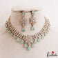 Sparkling Floral Leaf Motifs CZ Victorian Necklace NC3152 (Available In 6 Colors)