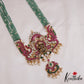 Premium Lakshmi Peacock Motifs Multi Strands Green Beaded Jadau Haaram LH2050