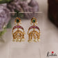 Elegant Teardrop Motifs Jhumkas With Pearl Drops E1077