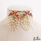 Pretty Peacock Motifs Multi Pearl Strand Jadau Earrings E1217