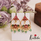 Elegant Teardrop Chandbali Earrings With Pearl And Bead Drops E1051 (Available In 2 Colors)