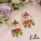 Elegant Teardrop Chandbali Earrings With Pearl And Bead Drops E1051 (Available In 2 Colors)