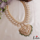 Royal Mango Peacock Motifs Jadau Haaram With Green Bead Drops LH2142