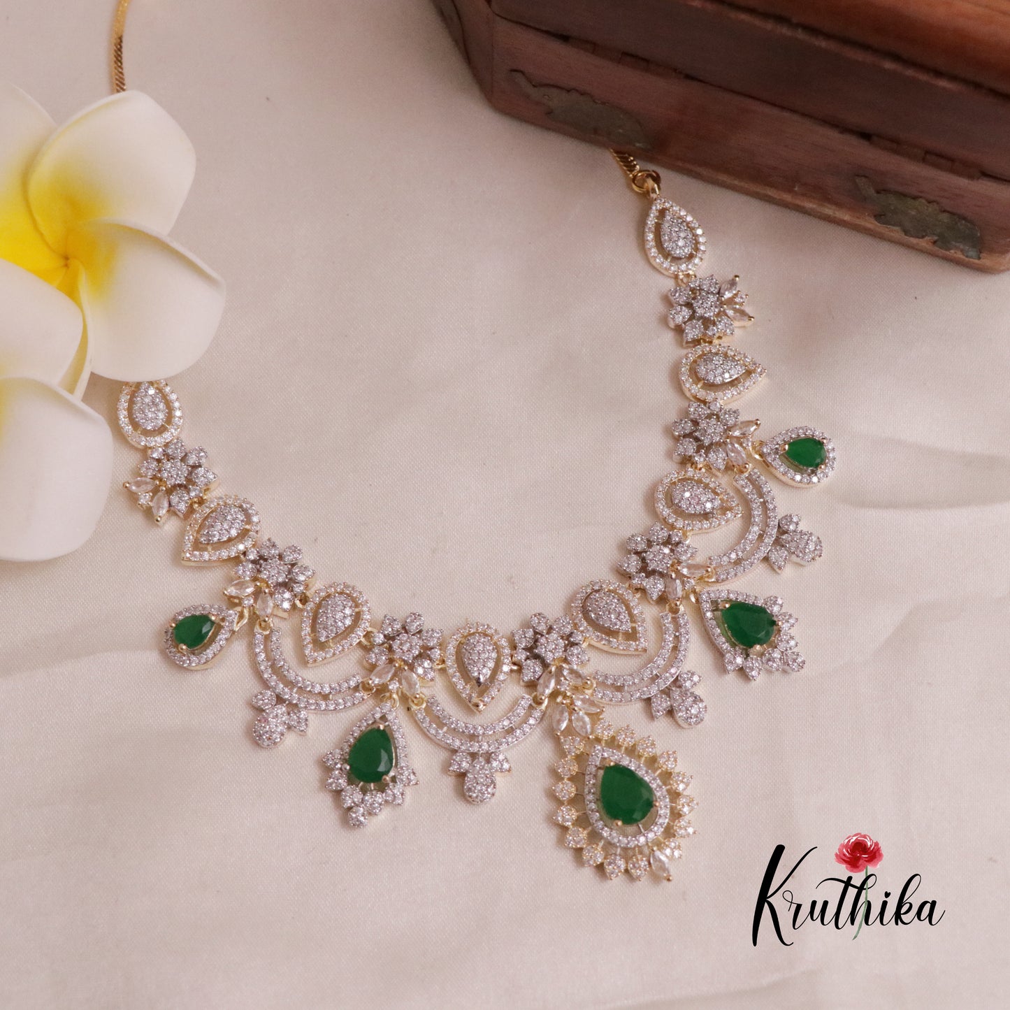 Beautiful AD/CZ Necklace NC1918 (Available in 2 Colours)