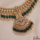 Premium Peacock Motifs Jadau Necklace With Green Bead Drops NC3028