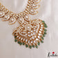 Royal Mango Peacock Motifs Jadau Haaram With Green Bead Drops LH2142