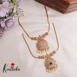 Elegant Bloom Pendant Pearl Drop Necklace NC2120 (Available in 2 Colours)