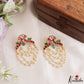 Pretty Peacock Motifs Multi Pearl Strand Jadau Earrings E1217