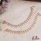 Pretty Floral Leaf Motifs Gold-Tone CZ Earchains EC213