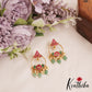Elegant Teardrop Chandbali Earrings With Pearl And Bead Drops E1051 (Available In 2 Colors)