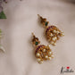 Elegant Teardrop Motifs Jhumkas With Pearl Drops E1077