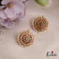 Classic Pearl Border Floral Motifs Kemp Stud Earrings E961
