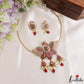 Classic Peacock Motifs Kemp Hasli Choker With Pearl Bead Drops NC3258 (Available In 3 Colors)
