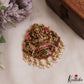 Gorgeous Antique Nagas Lakshmi Peacock Motifs Jadau Pendant Set With Rice Pearl Drops PS294