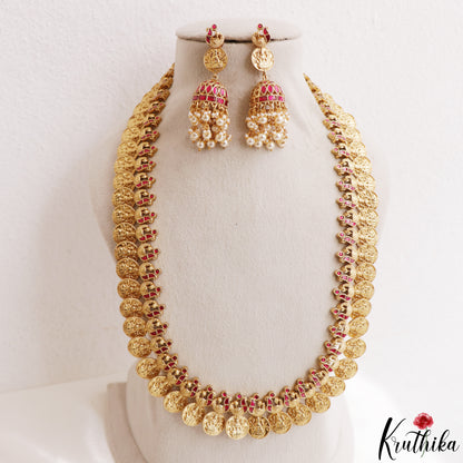 Traditional Antique Lakshmi Kasu Haaram LH2207 (Available In 2 Colors)