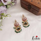 Gorgeous AD Floral Jhumka Earrings With Pearl And Beads Drops E877 (Available In 4 Colors)
