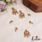 Pretty Floral Motifs Kemp Invisible Chain With Green Bead Drops NC2795