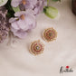 Classic Pearl Border Floral Motifs Kemp Stud Earrings E961
