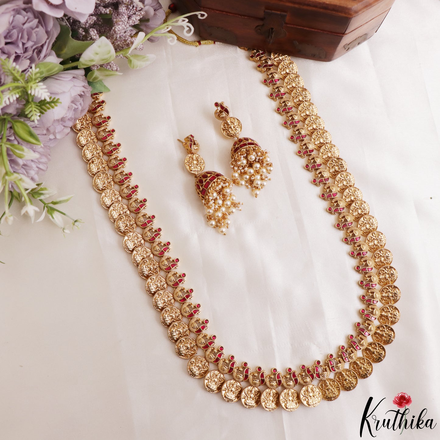 Traditional Antique Lakshmi Kasu Haaram LH2207 (Available In 2 Colors)